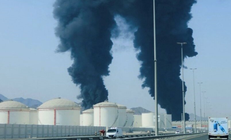 uae oil store attack image